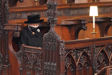 Queen Elizabeth at Prince Philip's funeral.