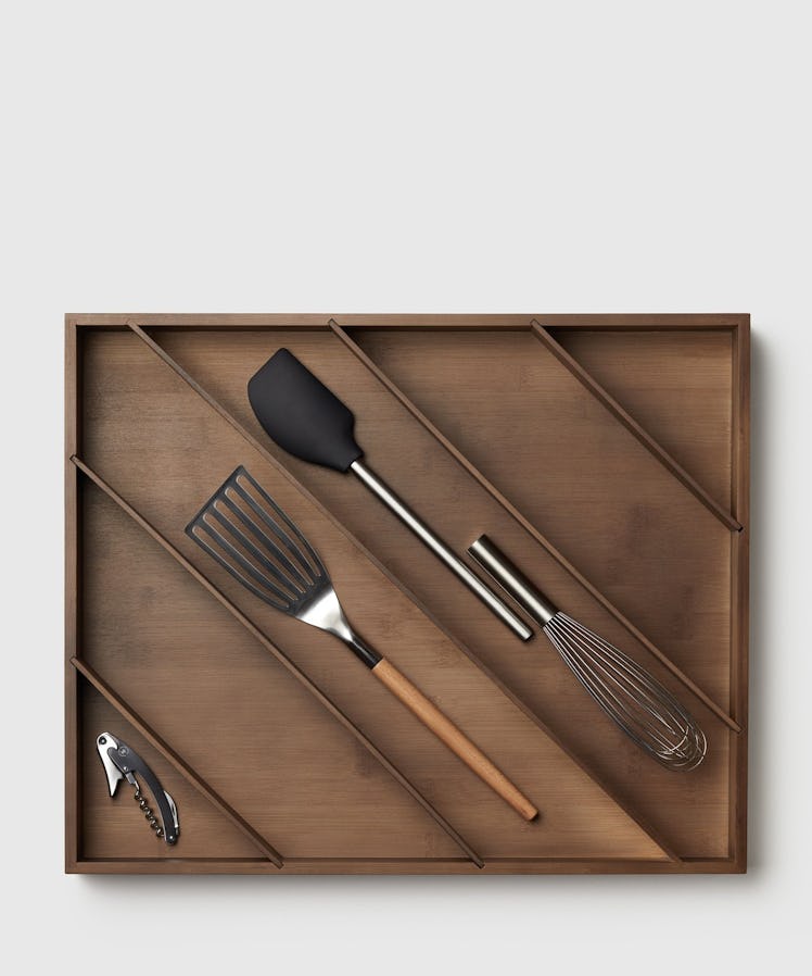 Wide Utensil Organizer With Diagonal Compartments