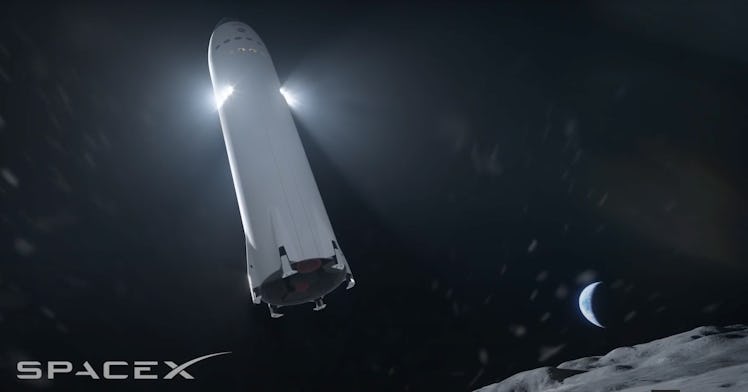SpaceX's lunar lander in action.