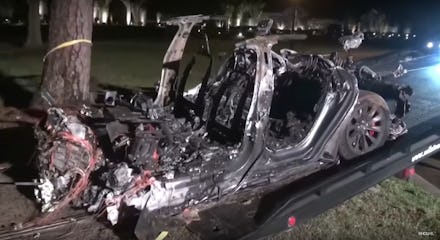 Tesla Model S after fiery crash