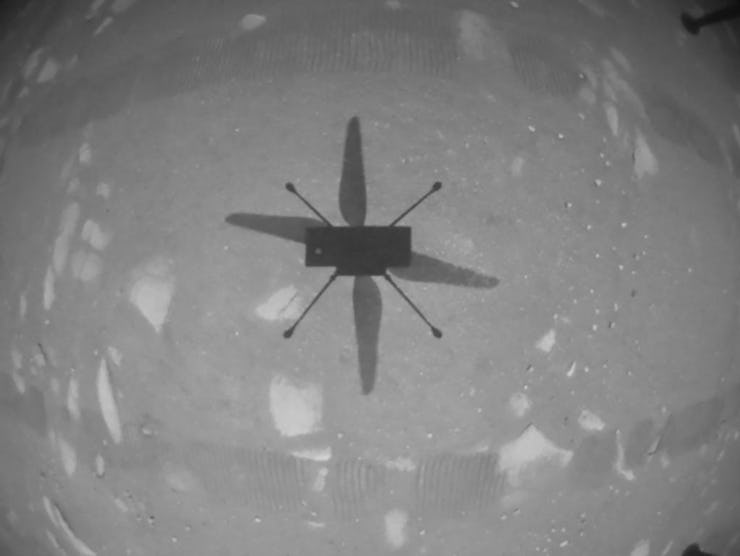 NASA Ingenuity during its flight.