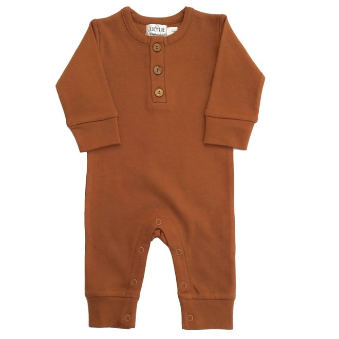 Organic Coverall Romper in Ginger