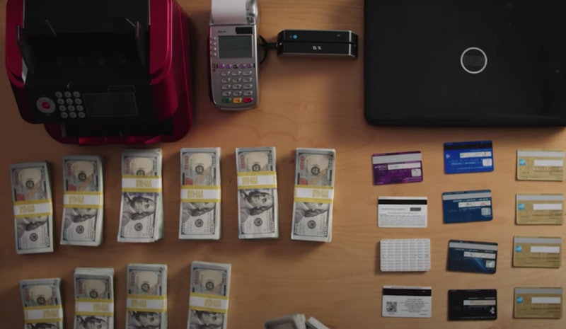 Fake credit cards in HBO's 'Generation Hustle.'