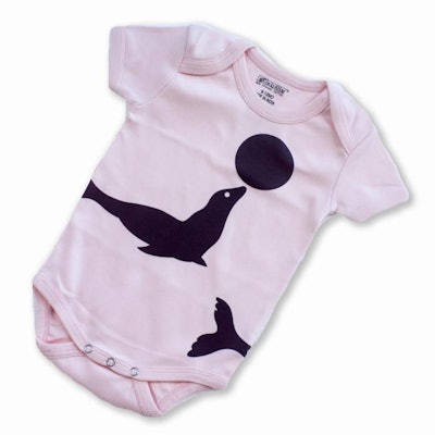 Pink Seal Organic Baby Onepiece
