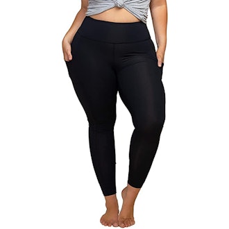 KQUZO Plus-Size 7/8 Workout Leggings With Pockets