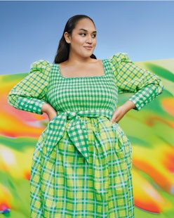 Model in Target's Spring 2021 Designer Dress Collection.