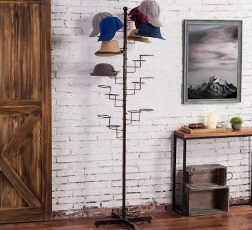 A nice-looking hat stand like the metal one in this photo is perfect for your home's entryway and on...