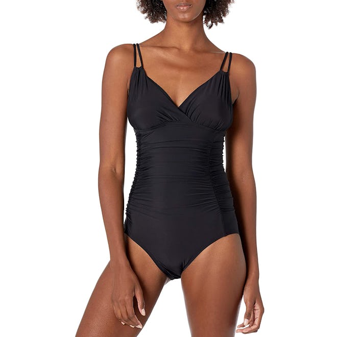 Calvin Klein Shirred One-Piece Swimsuit