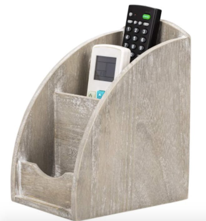 3 Slot Wooden Remote Control Caddy