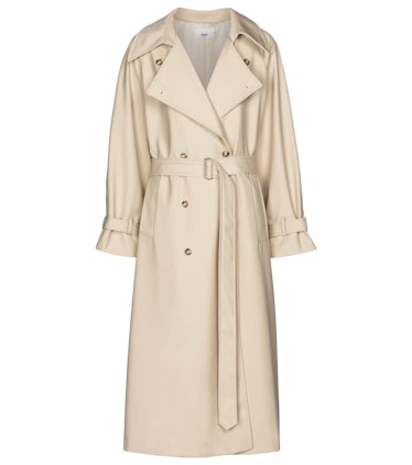 Woven twill trench coat