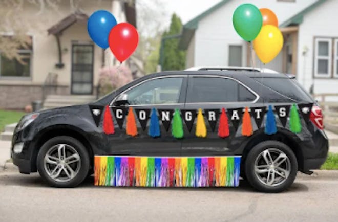Rainbow Graduation Car Parade Kit is a great car graduation decoration