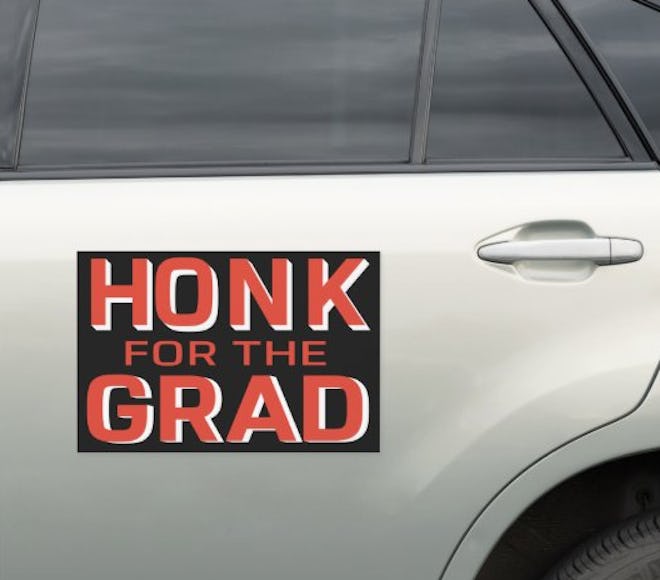 Honk For The Grad Decal is a great car graduation decoration