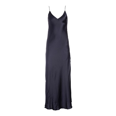 Almost Black Silk Slip Dress