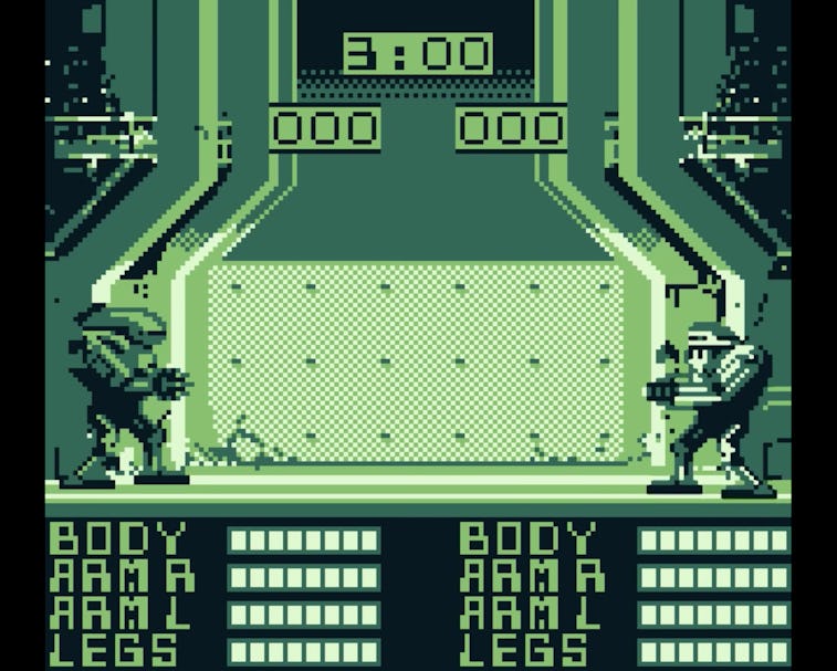 Two robots in Metal Masters are seen in the beginning of their two-player mode combat.