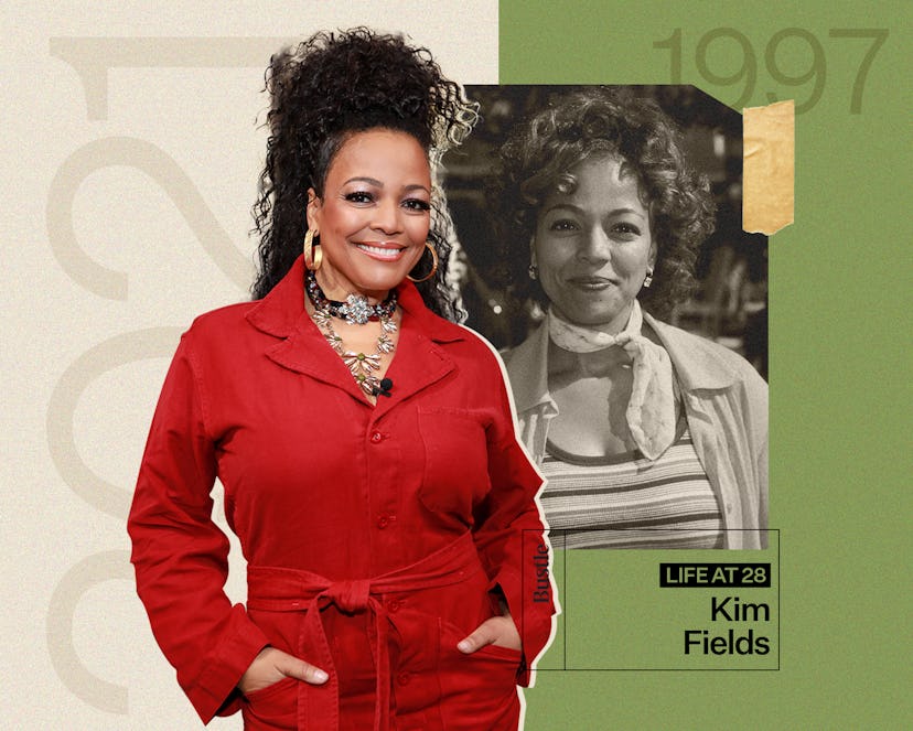 Kim Fields in 2021 next to a picture of her in 1997