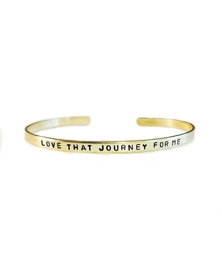 Love That Journey For Me Handstamped Skinny Cuff