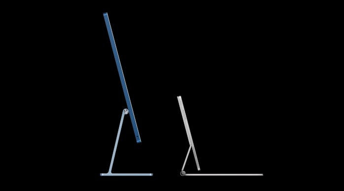 M1 iMac (left) vs. iPad Pro (right). Both are powered by Apple’s M1 chip.