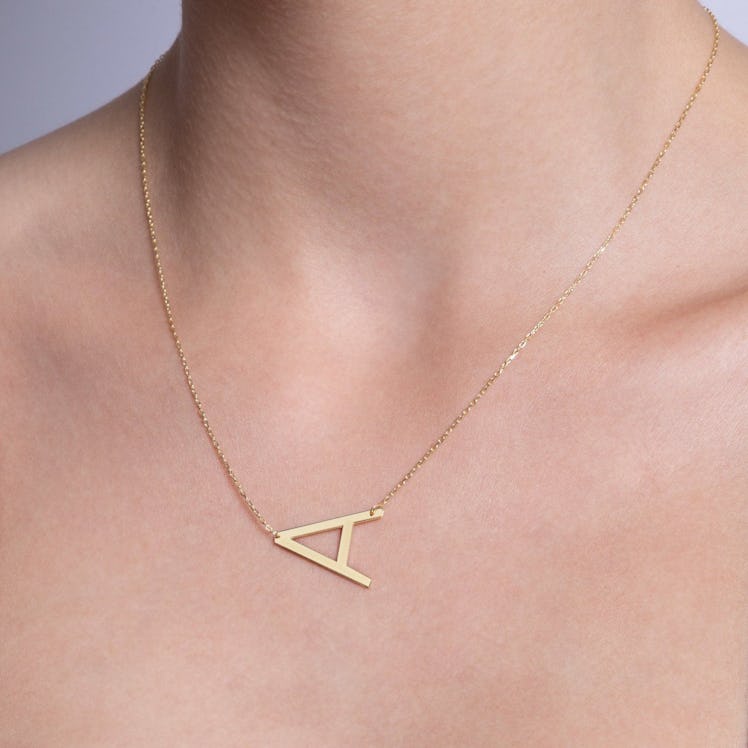 Sideways Initial Necklace