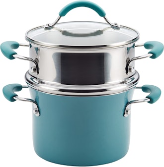 Rachael Ray Cucina Nonstick Saucepot with Steamer Insert and Lid (3 Quarts)