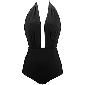 COCOSHIP Retro Backless One-Piece Swimsuit