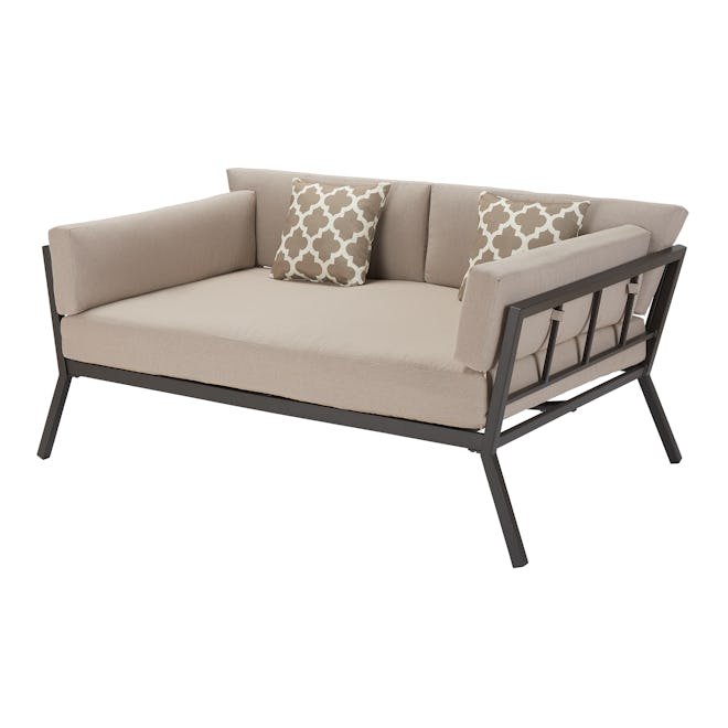 Peoria Outdoor Oversized Cushioned Metal Daybed