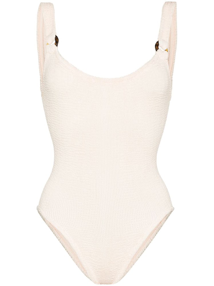 Domino Crinkle-Effect Swimsuit