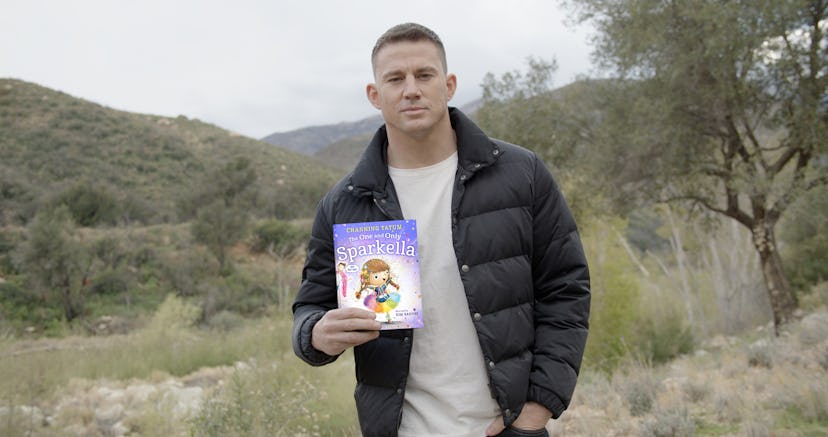 Channing Tatum holds his new children's book.