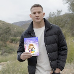 Channing Tatum holds his new children's book.