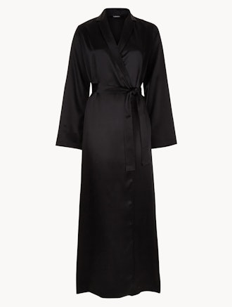 Black Silk Long Robe