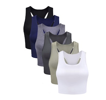 Boao Basic Crop Tank Tops (6-Pack)