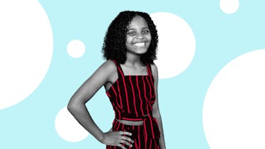 Mari Copeny, aka Little Miss Flint, seen in black and white posing with a hand on her hip. She is su...