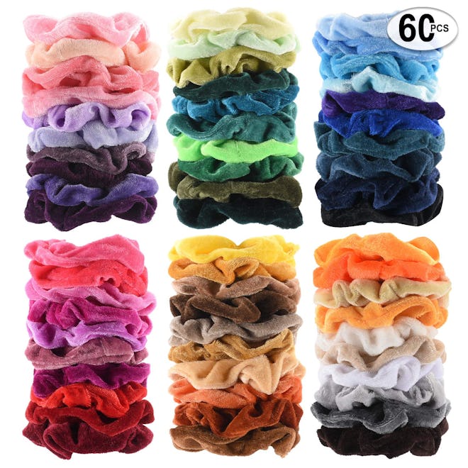 SEVEN STYLE Velvet Hair Scrunchies (60-Pack)