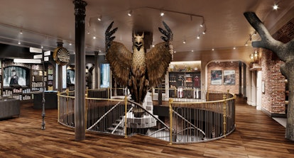 In the Harry Potter New York flagship store, there is a Griffin like in Dumbledore's office. 