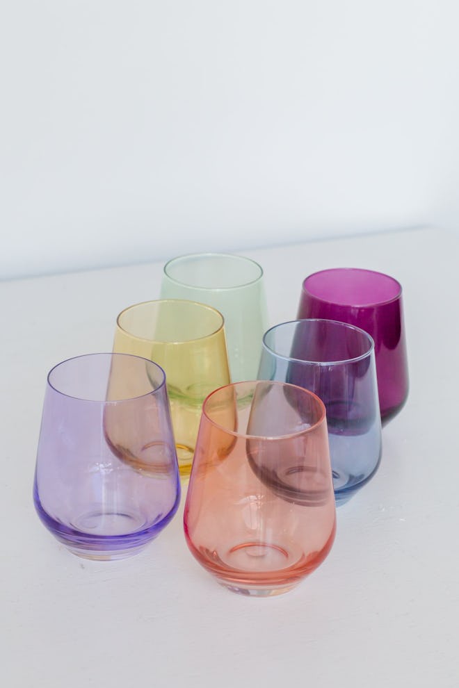 Estelle Colored Wine Stemless Glasses (Set of 6)