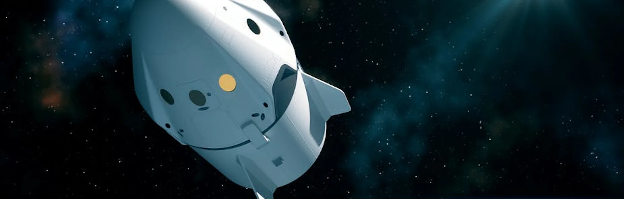 A capsular spacecraft, similar to this, will bring Crew Dragon into space.