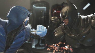 Sub-Zero takes on Batman in the fighting video game Injustice 2.