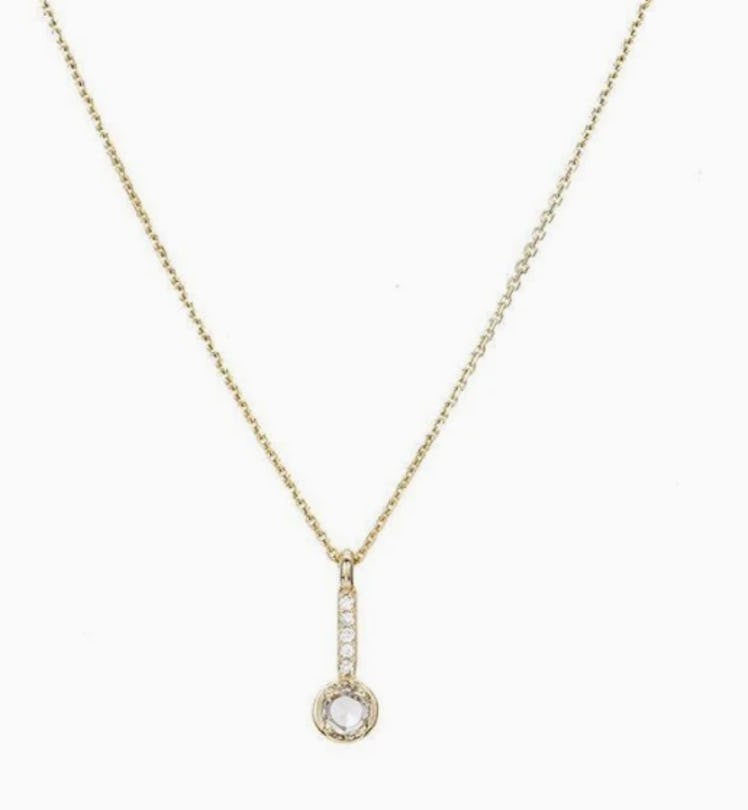 Rose Cut Diamond Drop Necklace
