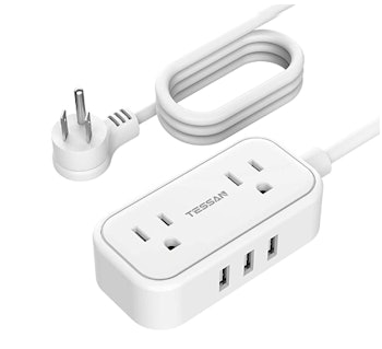 TESSAN Prong Extension Cord with USB