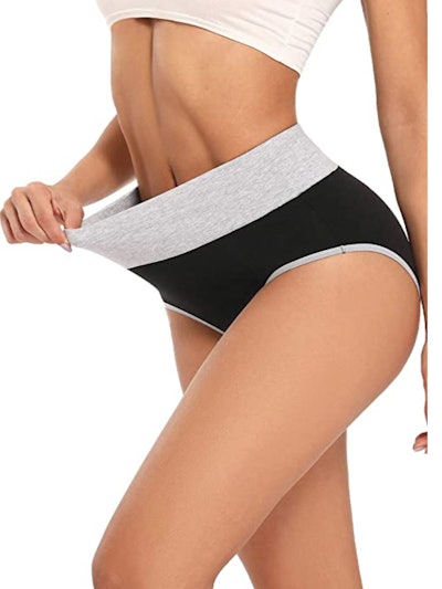  Wirarpa Womens Postpartum Underwear High Waisted Ladies  Cotton Panties Full Coverage Briefs 5 Pack Beige 4X-Large