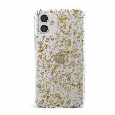 Rose Gold Flaked Glitter Clear Case