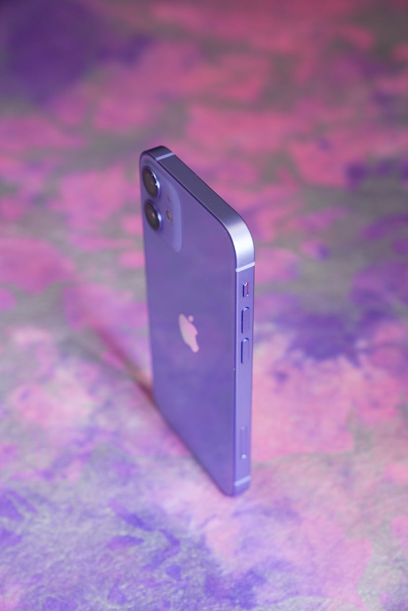 Purple iPhone 12 review aluminum design glass back