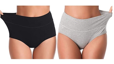  Wirarpa Womens Postpartum Underwear High Waisted Ladies  Cotton Panties Full Coverage Briefs 5 Pack Beige 4X-Large