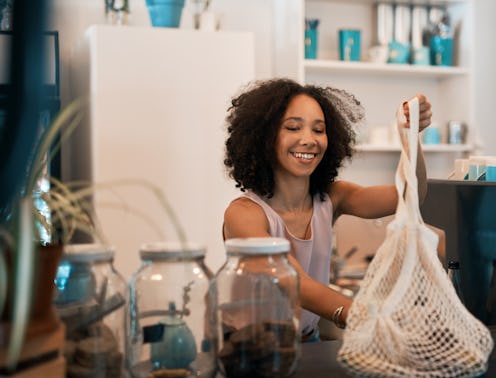 Woman in a plastic-free store