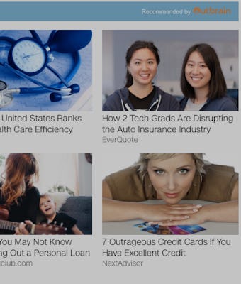A screenshot of Outbrain's recommended articles on a CNN widget.
