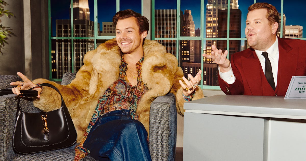 Harry Styles And James Corden Ham It Up For Gucci