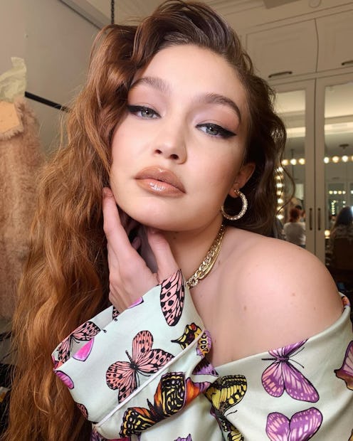 Gigi hadid color block french manicure