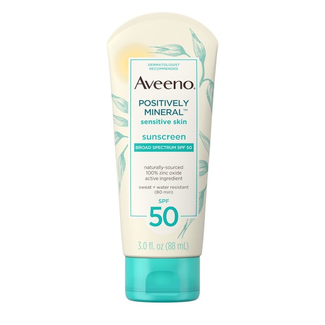 Aveeno Positively Mineral  Sensitive Skin Sunscreen Broad Spectrum SPF 50