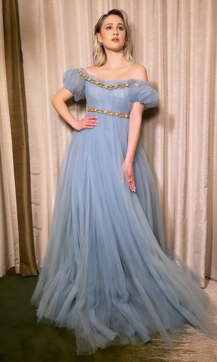 Maria Bakalova in Dolce & Gabbana at the Independent Spirit Awards 2021 red carpet