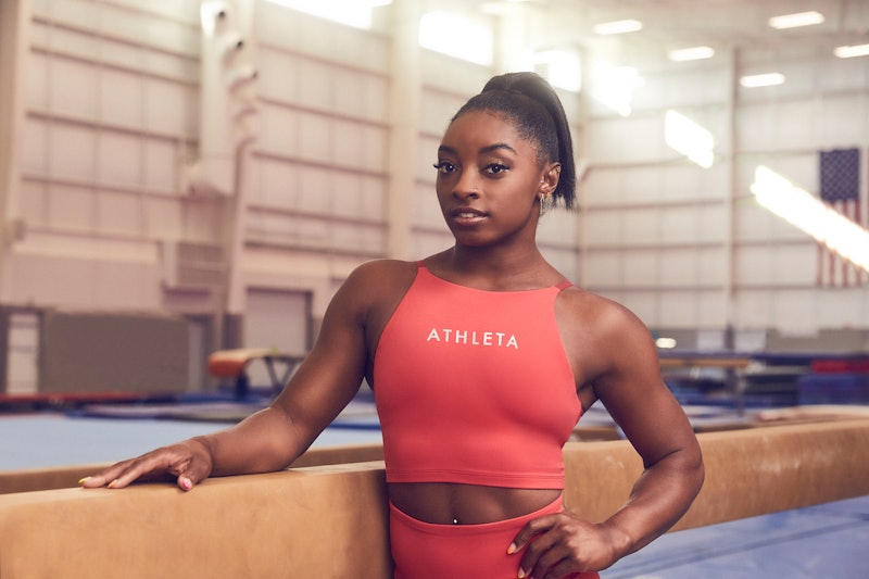 Simone Biles has partnered with Athleta to empower young girls in sports.