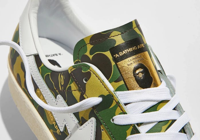 BAPE and Adidas are adding a classic Green Camo sneaker to their Superstar collection